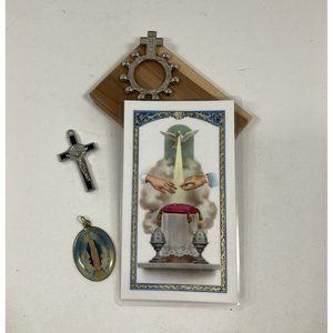 Vintage Religious Pendant and Crown of Thorns Finger Pocket Lot Love one Another